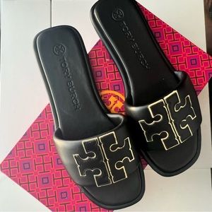 Tory Burch Double-T Sport leather slide